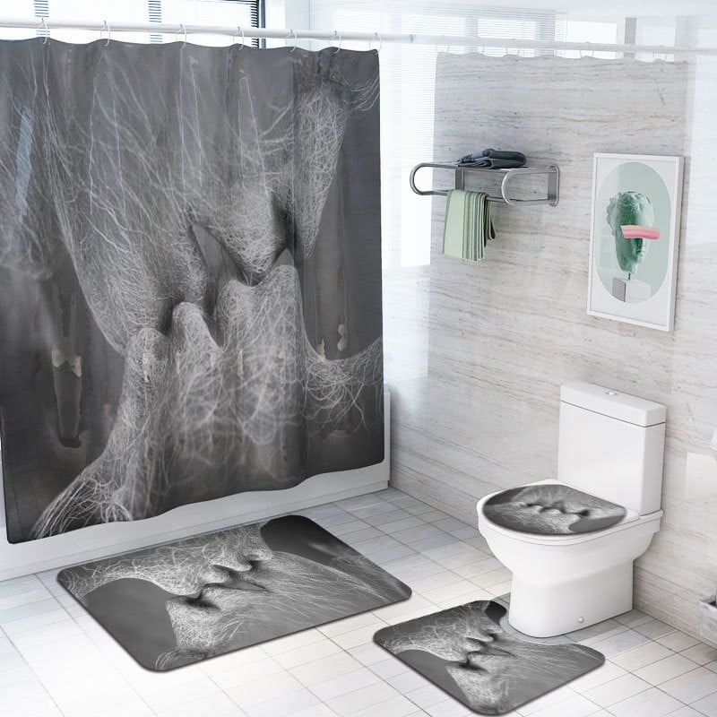 Luxury Home 3 Piece Washable Bathroom Carpet And Rugs Sets Non