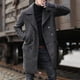 thumbnail image 2 of Abrigo cortavientos con doble botonadura para hombre, informal, informal, de invierno Pompotops  oipoqjl21719, 2 of 4
