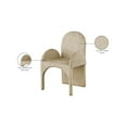 thumbnail image 2 of Meridian Furniture Summer Beige Velvet Dining Arm Chair (Set of 2), 2 of 6