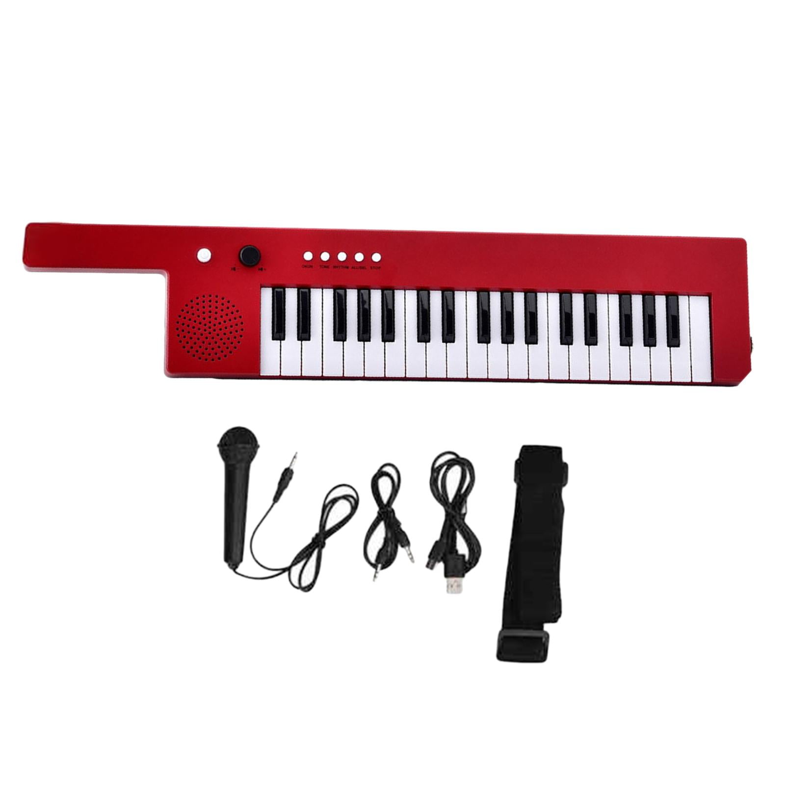 Musical Keyboard Piano, Multifunctional ,Practical Portable Durable, 37 Keys Digital Music Piano Keyboard, for Beginner ,Stage home Red