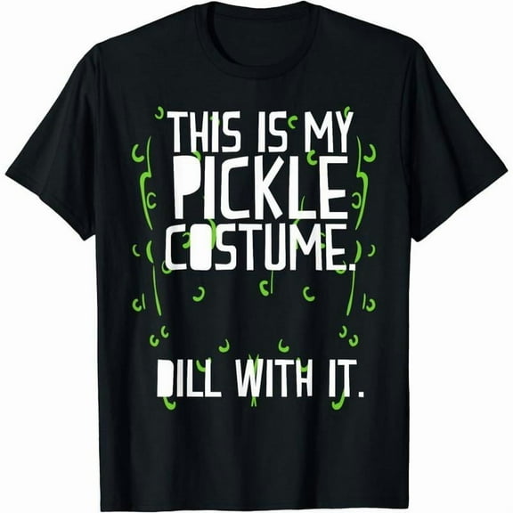 Pickle Halloween T-Shirt Graphic Tee Costume Top Cotton Fun Design Short Sleeve Casual Black S-5XL