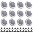 thumbnail image 3 of 12 Pack Solar Lights Outdoor Garden 8 LED Solar Disk Lights Outdoor IP65 Waterproof for Garden Pathway Lawn Patio Yard, 3 of 5