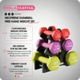 thumbnail image 3 of HolaHatha Neoprene Dumbbell Weight Set with Rack 2-5 lbs, 3 of 8