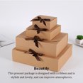 thumbnail image 4 of 10 Pieces Paper Gift Packaging Box with Ribbon Wedding Ceremony Engagement Cookie Candy Packing Case Portable Favor Boxes Brown 11x11x5cm, 4 of 9