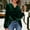 Green, variant on Women's Velvet Blouses Elegant Cowl Neck Stretchy Slimming Shirts Trendy Evening Holiday Party Tops Plus Sized Blouses Dressy Casual Long Sleeve Shirts Tunic Tops Baisc Tee Shirts Black L