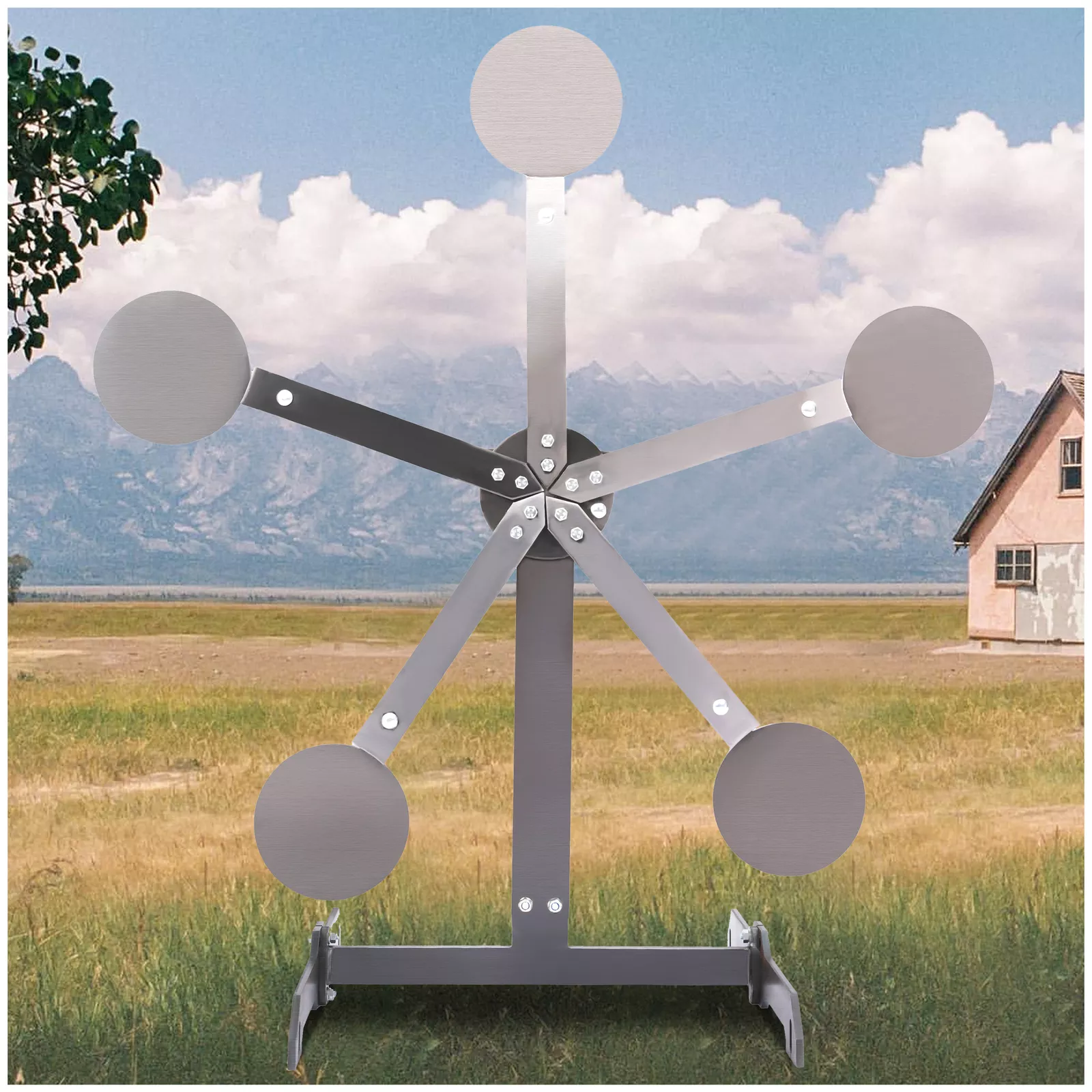 Kojem Portable Metal Target Stand Steel Shooting Target 8" Paddles Steel Anti-Rust Oil