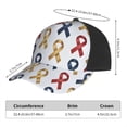 thumbnail image 2 of Curved Design Along The Top Of The Baseball Cap Reinforced Adjustable Breasted Four Seasons Available Cancer Awareness Ribbon Pattern - Metallic Elegance (1), 2 of 8