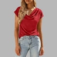 thumbnail image 3 of Babcutegg Shirts for Women V Neck Pullover Lightweight Womens Summer Tops Red Size M, 3 of 10