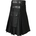 thumbnail image 2 of Scottish Designer Men 's Black Utility Kilt (Belly Button Measurements 36), 2 of 4