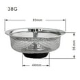 thumbnail image 3 of Sink Strainer Premium for Standard Drains (3 inch) Kitchen Bathroom Sink, 3 of 8