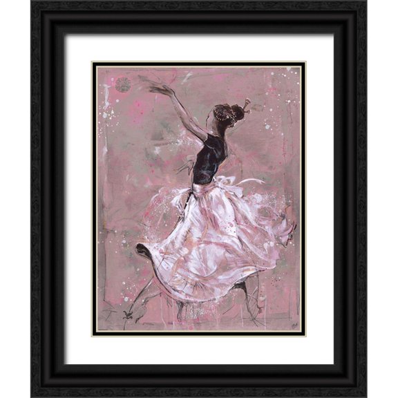 Wiley, Marta 12x14 Black Ornate Wood Framed with Double Matting Museum Art Print Titled - Living The Dream- Pink