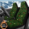 thumbnail image 2 of Binienty Christmas Lights Car Seat Covers Set of 2 Soft Fluffy Automotive Front Seat Covers Plush Warm Winter Car Accessories Universal for Most Vehicles, 2 of 8