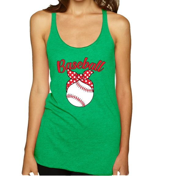 Wild Bobby, Cute Baseball Mom Ribbon Gift, Mother's Day, Women Tri-Blend Racerback Tank Top, Envy, Small