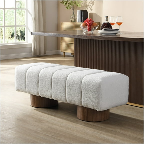 JERFIT Upholstered Dining Bench for Dining Room No-Assembly End of Bed Entryway Bench Ottoman