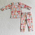 thumbnail image 1 of Venta al por mayor de pijamas de Feliz Navidad de Papá Noel para niños, conjunto de manga larga para niñas, pantalones de leopardo para niños, ropa de dormir para niños pequeños, ropa de dormir, 1 of 2
