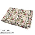 thumbnail image 5 of Floral Floor Pillow Lounger Cover, Christmas Birds on Watercolor Themed Flower Petals Romantic Winter, Nap Mat Printed Fabric Case for 5 Pillows, 88" x 36", White Green and Vermilion, by Ambesonne, 5 of 5