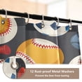 thumbnail image 3 of Ryvnso 4 Pcs Baseball Football Bathroom Shower Curtain Set with 12 Hooks Bath Mat Toilet Lid Cover, 3 of 8