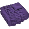 thumbnail image 3 of DNG Creations 5 Piece Three Line Ruffle Duvet Cover With Zipper Closure & Corner Ties - 800 Threads Count, 100% Egyptian Cotton ( Solid Purple - Oversized Queen ), 3 of 4