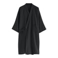 thumbnail image 5 of Men’s Lightweight Seersucker Bathrobe Cotton Classic Casual Nightwear with Pockets, 5 of 9
