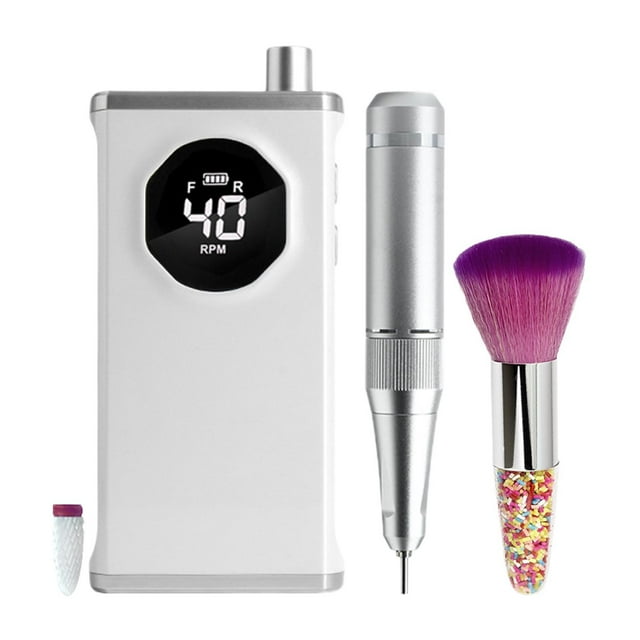 Lima de uñas eléctrica, herramienta pulidora de uñas, 40000 RPM para uñas acrílicas, pulido de manicura y pedicura para eliminar la manicura. Blanco