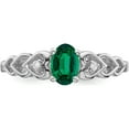 thumbnail image 4 of Sterling Silver Rhodium-Plated Created Emerald & Diam. Ring (Size 9) Made In India qbr23may-9, 4 of 5