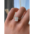 thumbnail image 4 of ESTE ORIGIN 4 Ctw Radiant Lab Grown Diamond Solitaire Ring with Hidden Halo in 14K Rose Gold for Women, 4 of 8