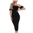 thumbnail image 1 of Birdeem Robe d'Été Mode Femme Slim en Maille Plissée Sans Manches à une Épaule, 1 of 6