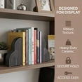thumbnail image 3 of Unique Bargains Expandable Resin Bookends with Compartments Home 2 Pcs Polar Night Black, 3 of 5