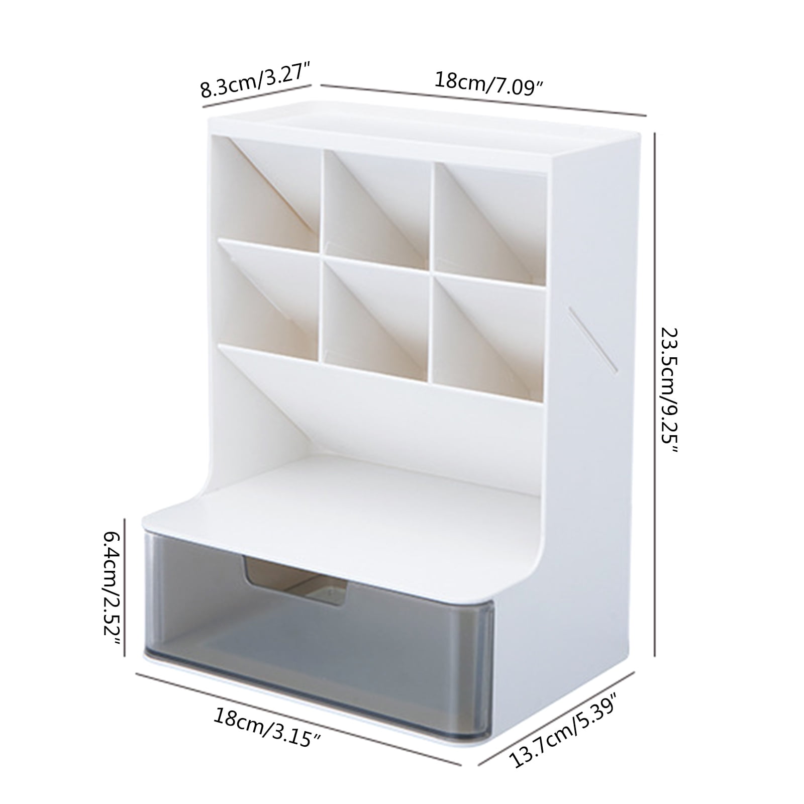 Desktop Pen Organizer with Drawer Stacking Cosmetic Storage Holder Makeup Organizer for Bedroom Office Desk Pen Holder