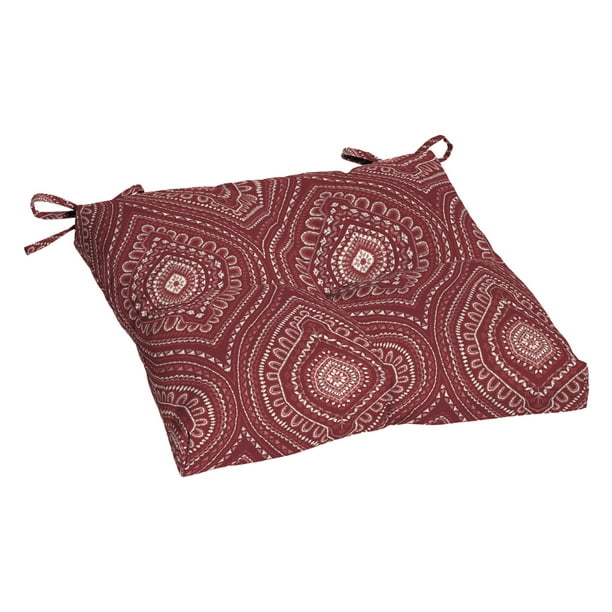 Better Homes & Gardens 18" x 19" Red Medallion Rectangle Outdoor Seat
