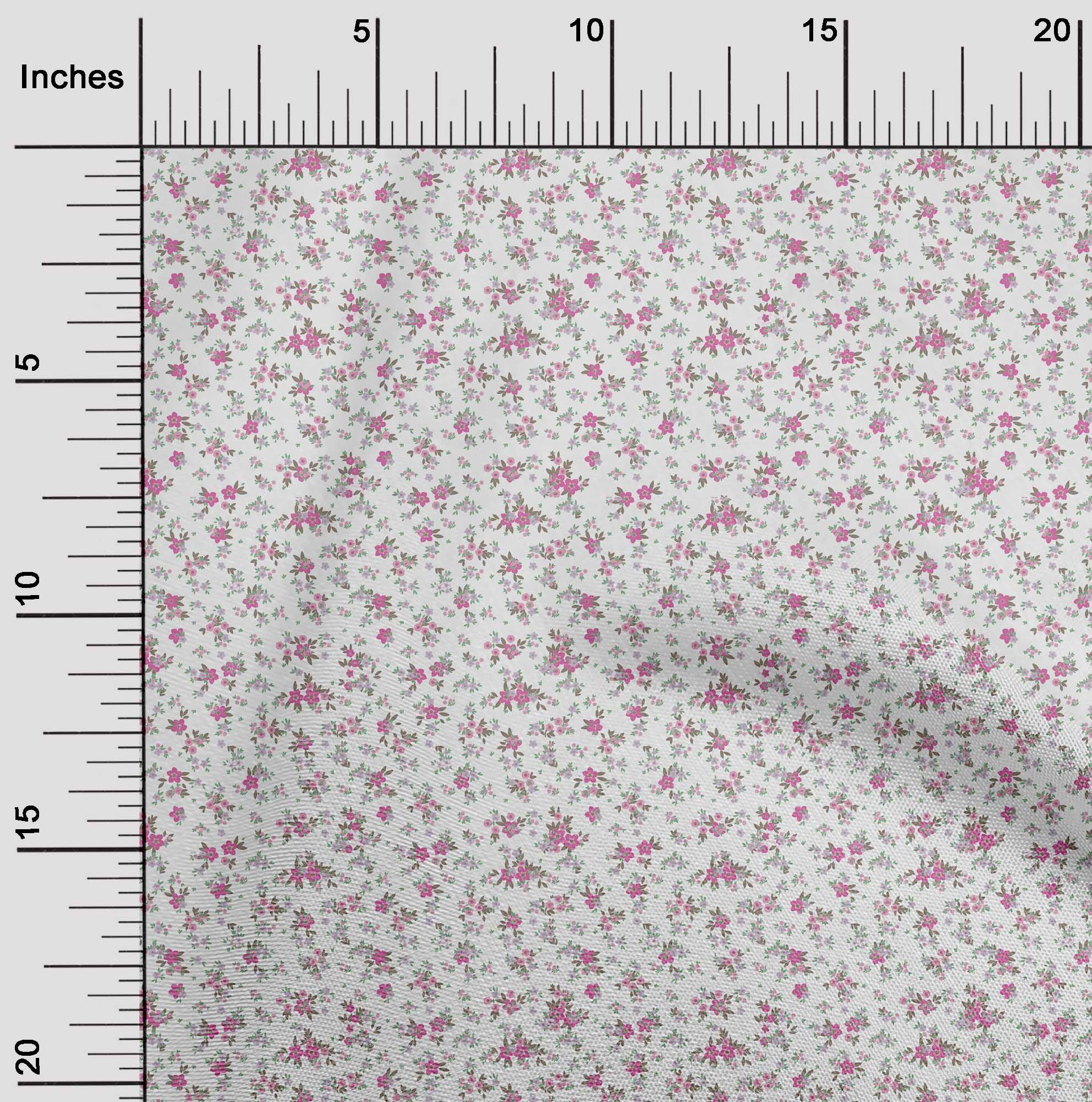 oneOone Polyester Spandex Pink Fabric Floral Fabric For Sewing Printed Craft Fabric By The Yard 56 Inch Wide