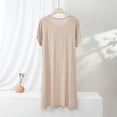thumbnail image 4 of ZGRBOU Modal Nightgown for Women Casual Short Sleeve Crew Neck Shift Dresses Summer Soft Comfy Flowy Sleepwear, 4 of 7