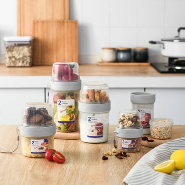 Leaveforme Transparent Plastic Double Layered Yogurt Food Storage Container (5 Count)
