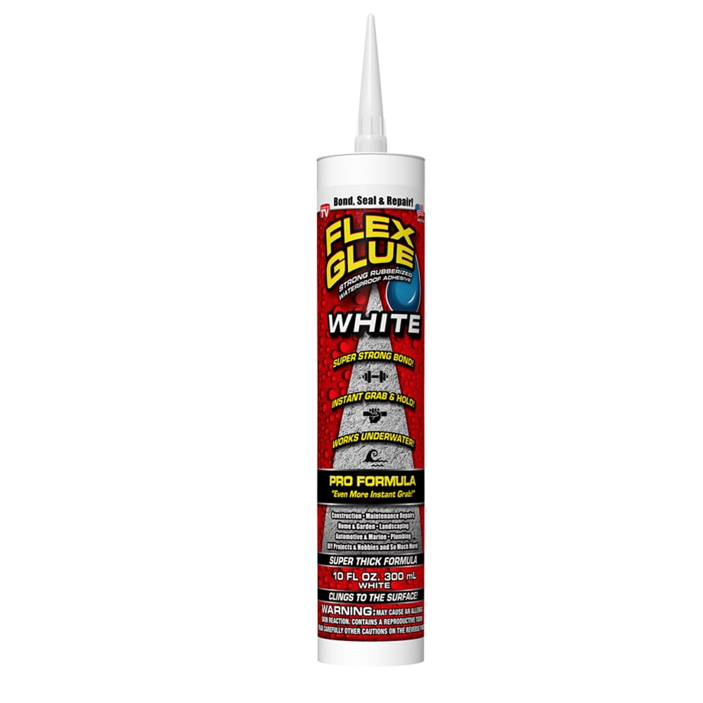 Flex Glue® White 10 OZ Strong Rubberized Waterproof Adhesive Pro