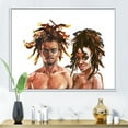 thumbnail image 2 of Designart 'Portrait of African American Couple' Modern Framed Canvas Wall Art Print, 2 of 5