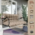 thumbnail image 5 of Replacement Cushions for Swing, Waterproof Porch Swing Cushion, 2-3 Seat Outdoor Bench Cushion with Backrest for Patio Furniture Garden Porch Loveseat Glider Pad (Khaki 70*40in), 5 of 7