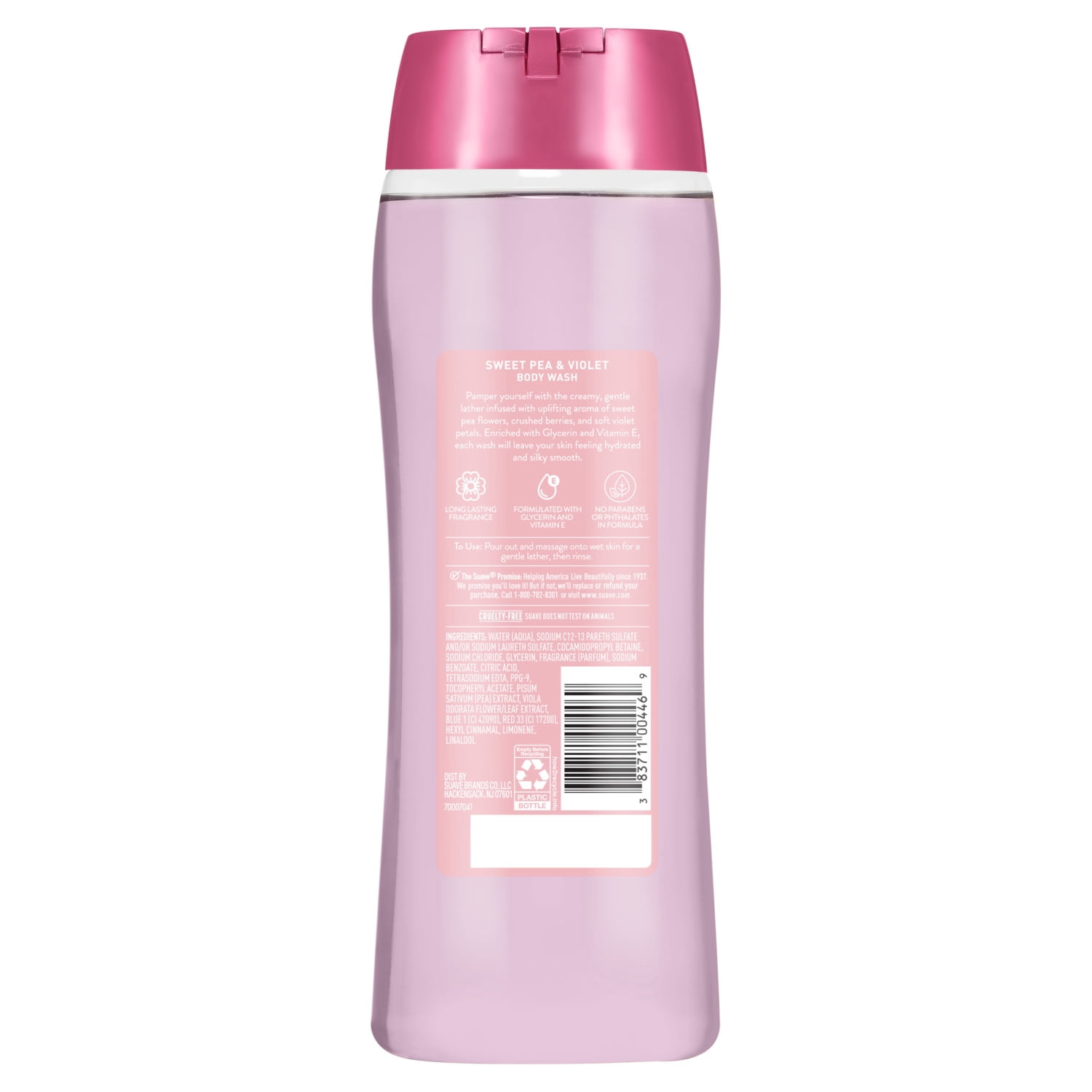 Suave Sweet Pea & Violet Moisturizing Body Wash with Glycerin & Vitamin E, 18 FL OZ