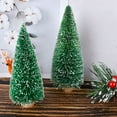thumbnail image 3 of Shoreew Mini Christmas Tree Sisal Snow Frost Artificial Pine Tree with Wooden Base Small Bottle Brush Tree Ornament for Winter Tabletop Home Decor, 3 of 7