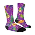 thumbnail image 4 of Women‘s Carnival Print Socks, Breathable Crew Socks with Colorful Festival Patterns, for Mardi Gras, Parties, Cosplay & Fun Outfits J 1pcs, 4 of 6