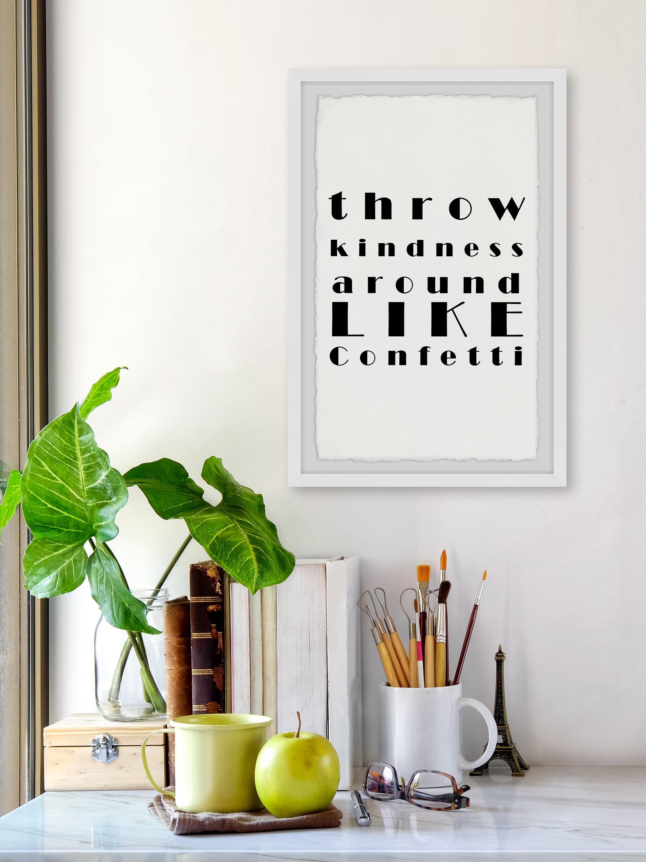 Marmont Hill Throw Kindness Around Ii Framed Wall Art, 20.00" x 1.50"