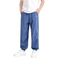 thumbnail image 4 of Kids Outdoor Hiking Pants Boys Girls Lightweight Breathable Casual Joggers Trousers for Boys Girls Daily School Wear Blue Girls Trousers Pants with Pockets 7-8Y, 4 of 6