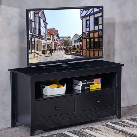 Harper&Bright Designs Wood TV Stand Cabinet Entertainment Media Console (Best Tv Cabinet Designs)