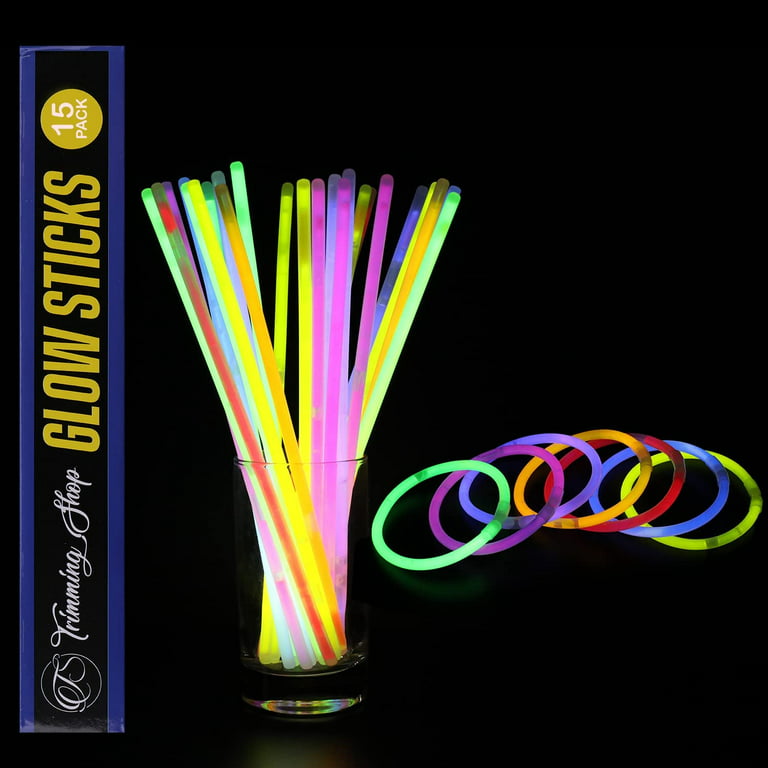Trimming Shop Premium Glow Sticks with Connectors to make Neon Necklace  Wrist Band Bracelets, Mixed Color Light Sticks for Kids Party Supplies,  Christmas Decoration, Birthday, Wedding Favors, 25pcs 