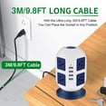 thumbnail image 4 of Toma de corriente,Tower Surge Protector con Surge Protector 8 salidas de CA 4 puertos USB Power Strip Tower Cable de CACAGOO Toma de corriente, 4 of 7