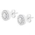 thumbnail image 4 of 14k White Gold 1ct TDW Diamond Halo Stud Earrings (I-J,I1-I2), 4 of 7