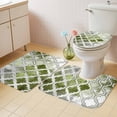 thumbnail image 2 of Sage Green Morocco Bath Mat 3 Piece Bathroom Rug Set, Vintage Grey Shabby Chic Plaid Non Slip Bath Rug Contour Mat and Toilet Lid Cover, Absorbent Shower Mats Soft Bath Rugs and Mats Sets, 2 of 8