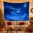 thumbnail image 3 of Night Sky Crescent Moon with Stars Serene Celestial for Astronomy Fans Celestial Home Decor Housewarming Gift Tapestry Wall Hanging for Bedroom, Living Room and Dorm, 3 of 7
