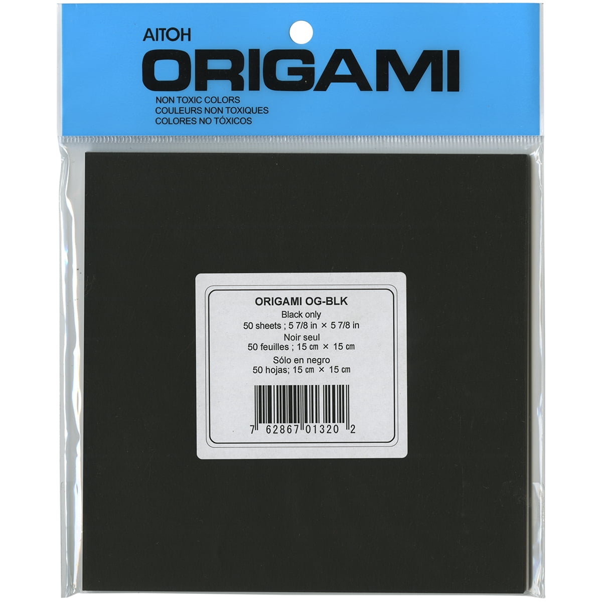 Origami Paper 5.875'X5.875' 50/Pkg-Black