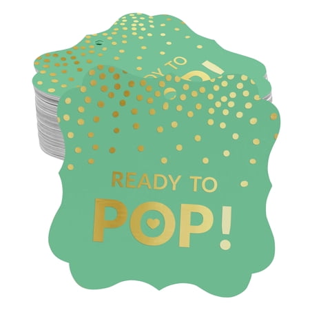 Inkdotpot Real Gold Foil Bracket Shape Paper Hang Tags Ready To Pop Baby Shower Favor Tags Pack Of 50