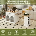 thumbnail image 7 of 80" Kitchen Island with Extendable Dining Table, Rolling Kitchen Table with Power Outlet, Kitchen Storage Cart with Cabinet & 2 Drawers, White, 7 of 7
